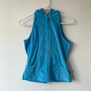 Vintage Express Terrycloth Zip Vest Hood Jacket Y2K Juicy Couture Gimaguas